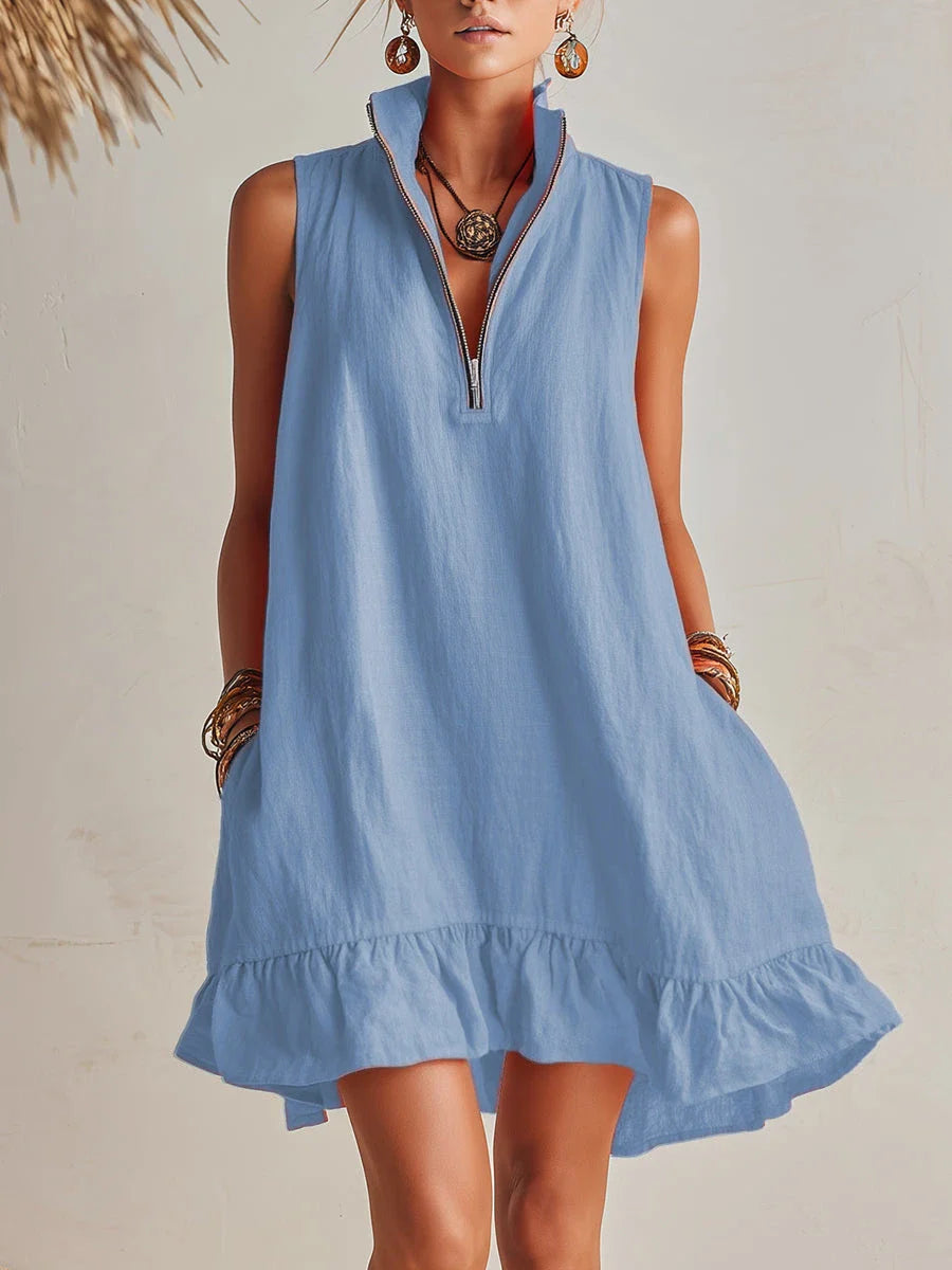 Lola™ | Minivestido fruncido con cremallera