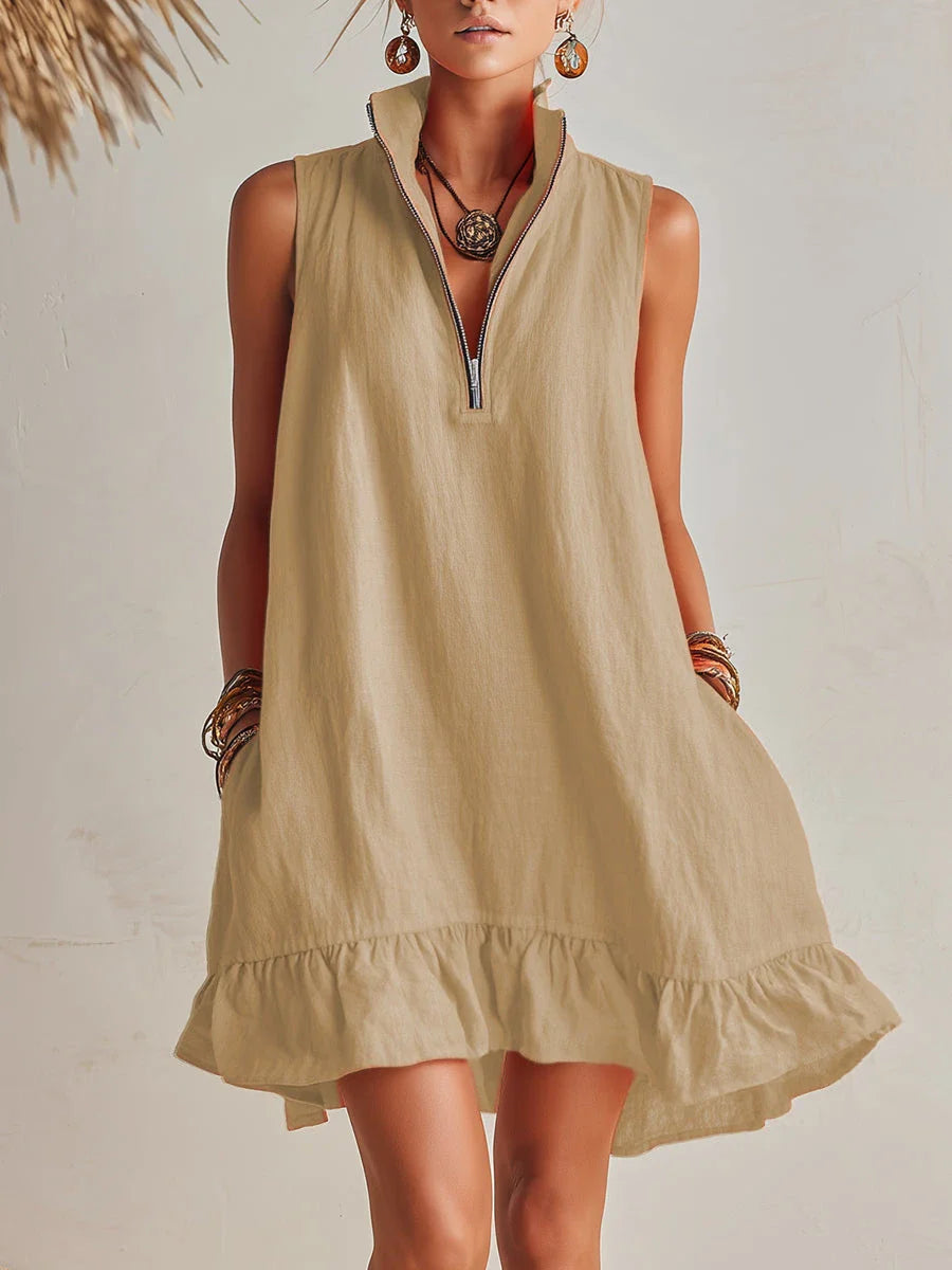 Lola™ | Minivestido fruncido con cremallera