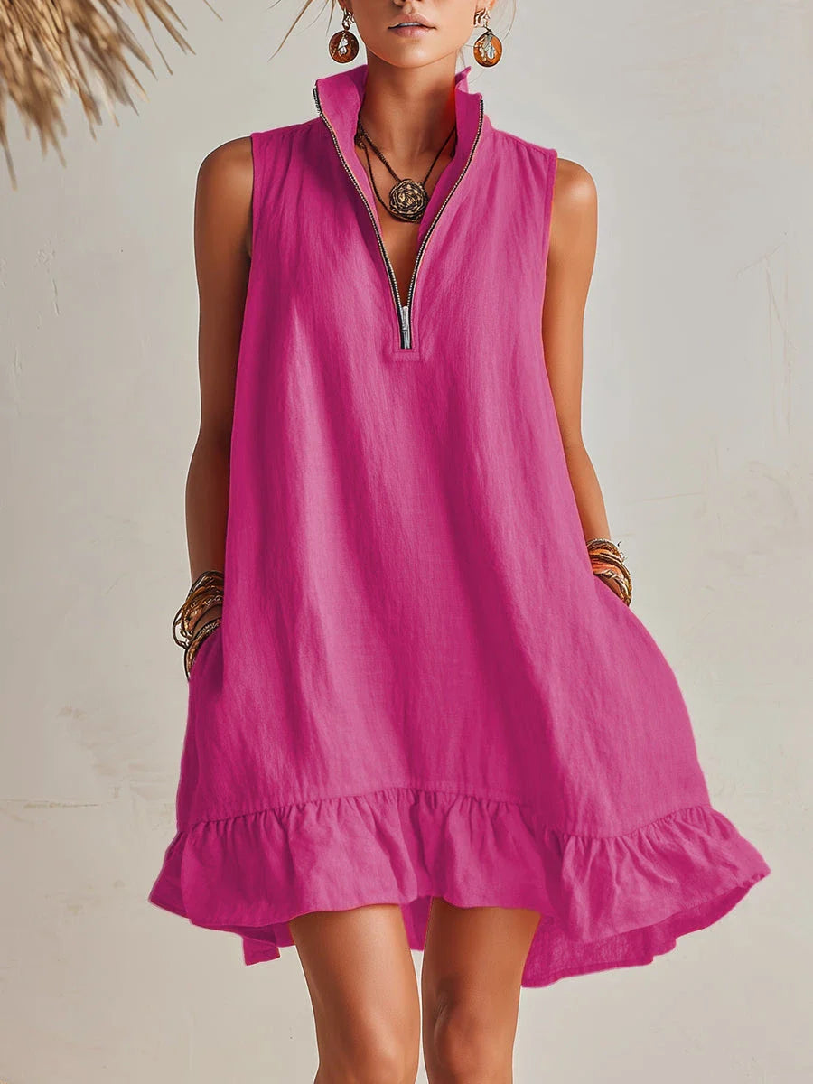 Lola™ | Minivestido fruncido con cremallera