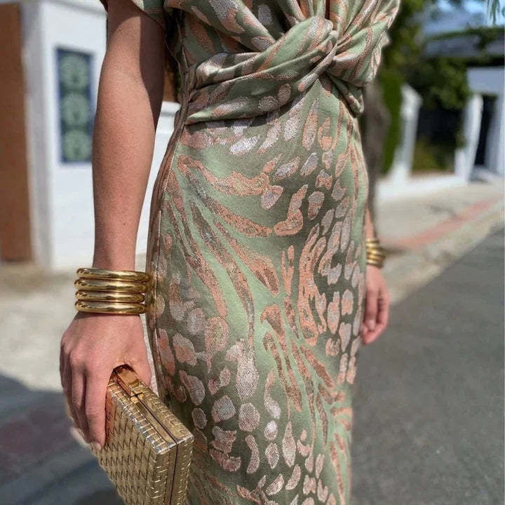 Carla™ | Vestido midi cobre