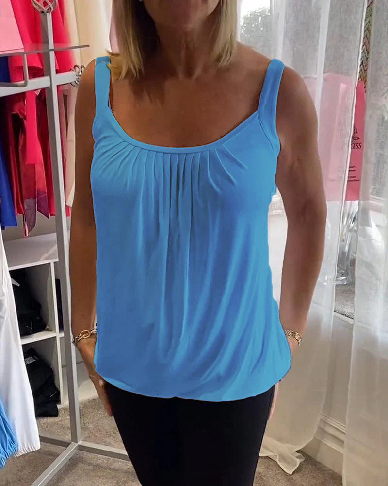 Valentina™ | Blusa plisada sin mangas