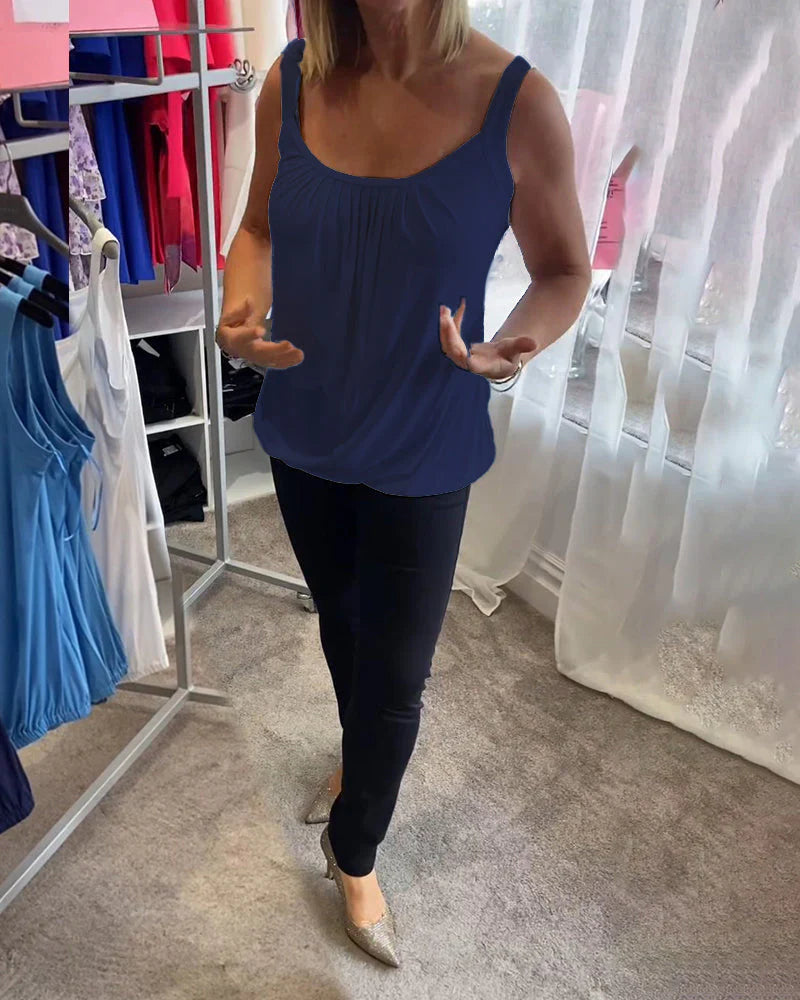 Valentina™ | Blusa plisada sin mangas