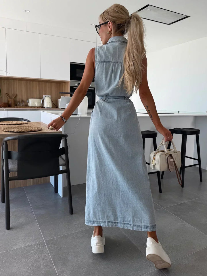 Inés™ | Vestido Denim Maxi