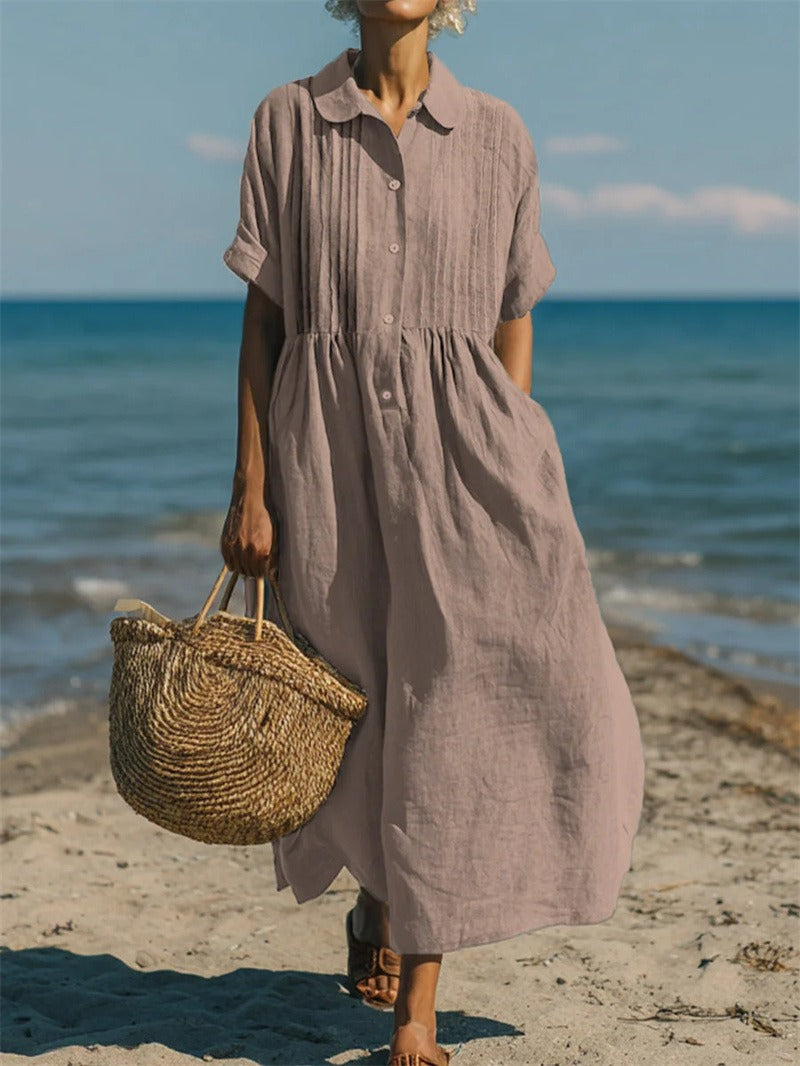 Lucía™ | Vestido camisero fluido
