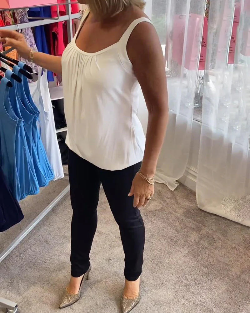 Valentina™ | Blusa plisada sin mangas