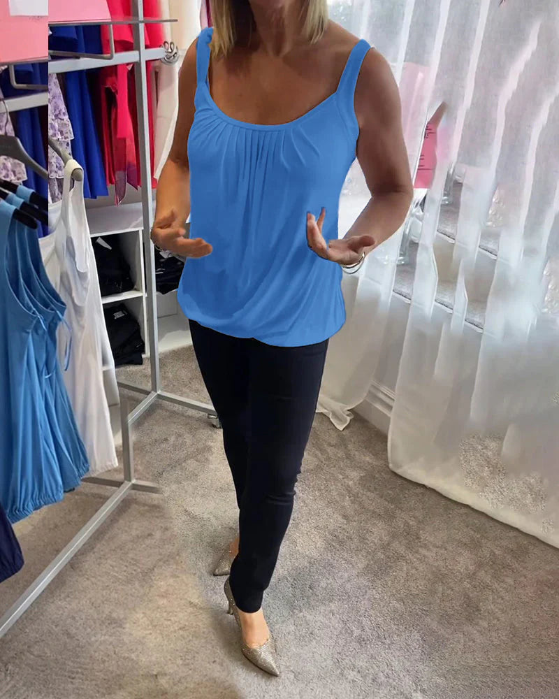 Valentina™ | Blusa plisada sin mangas