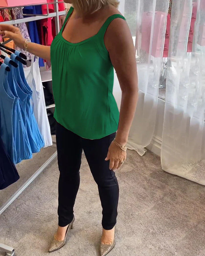 Valentina™ | Blusa plisada sin mangas