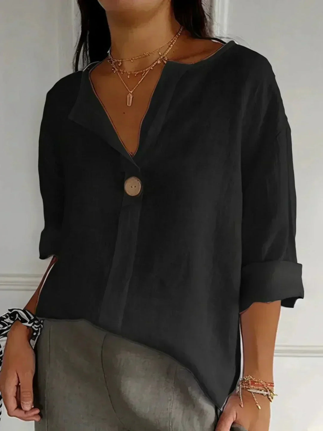 Martina™ | Blusa lino relajado