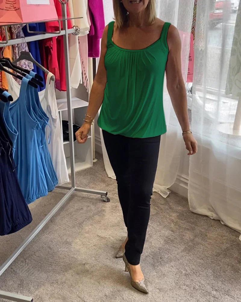 Valentina™ | Blusa plisada sin mangas