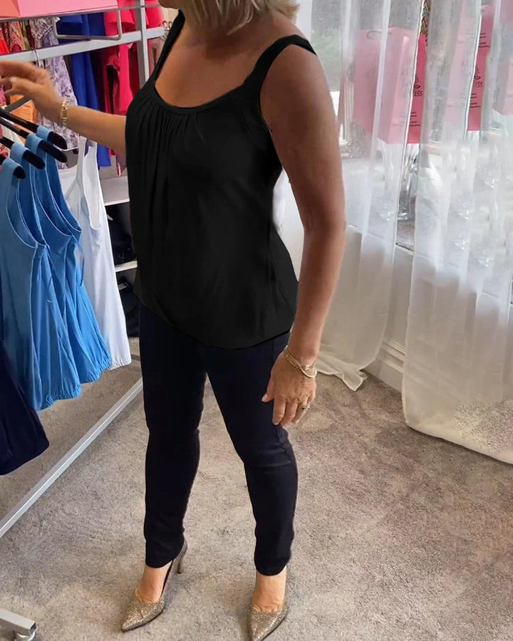 Valentina™ | Blusa plisada sin mangas