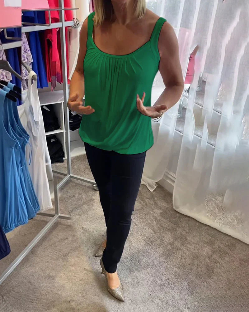 Valentina™ | Blusa plisada sin mangas