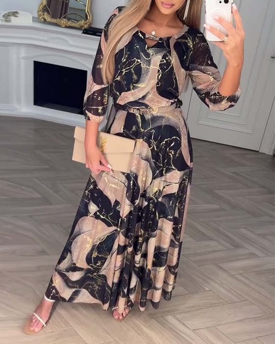 Noa™ | Vestido Maxi Fluido Estampado