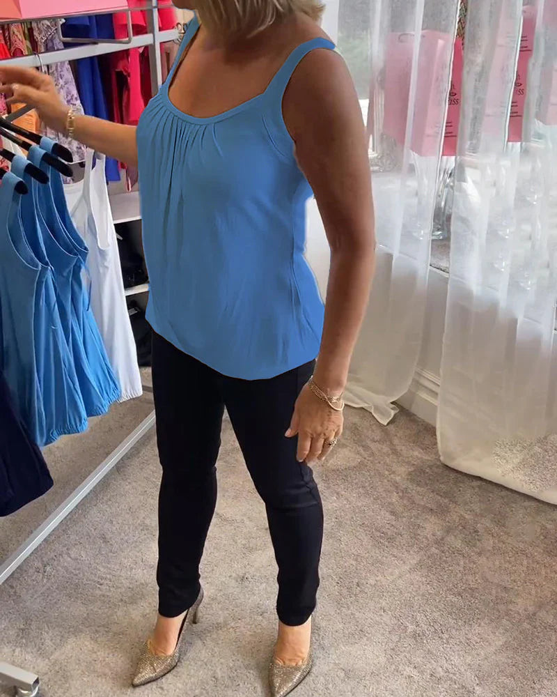 Valentina™ | Blusa plisada sin mangas
