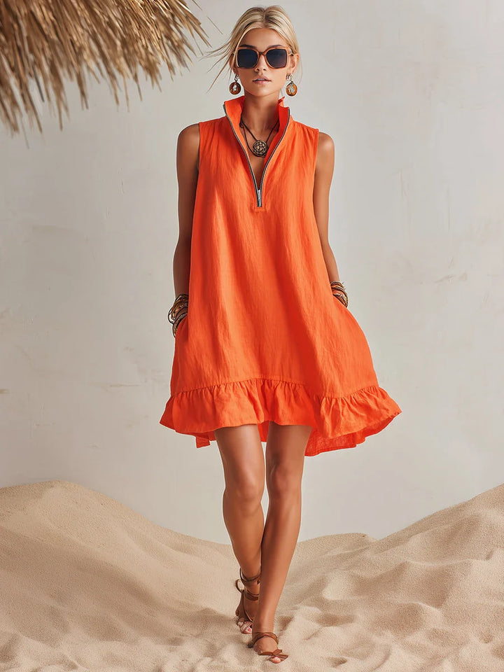 Lola™ | Minivestido fruncido con cremallera