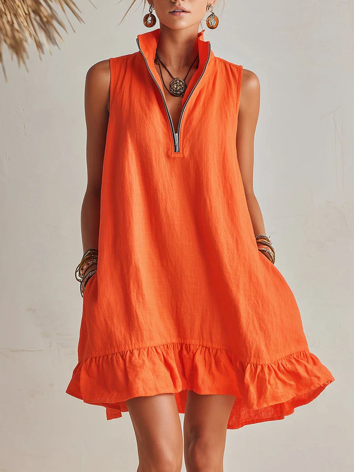 Lola™ | Minivestido fruncido con cremallera