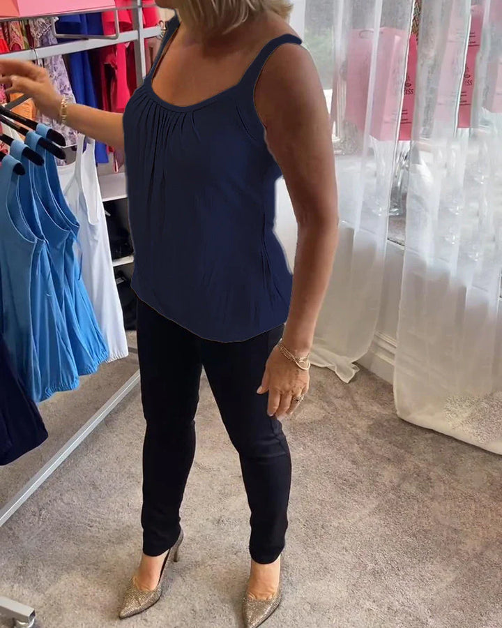 Valentina™ | Blusa plisada sin mangas