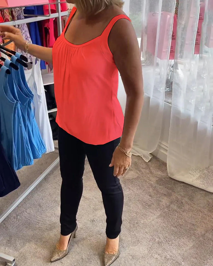 Valentina™ | Blusa plisada sin mangas