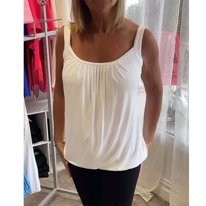Valentina™ | Blusa plisada sin mangas