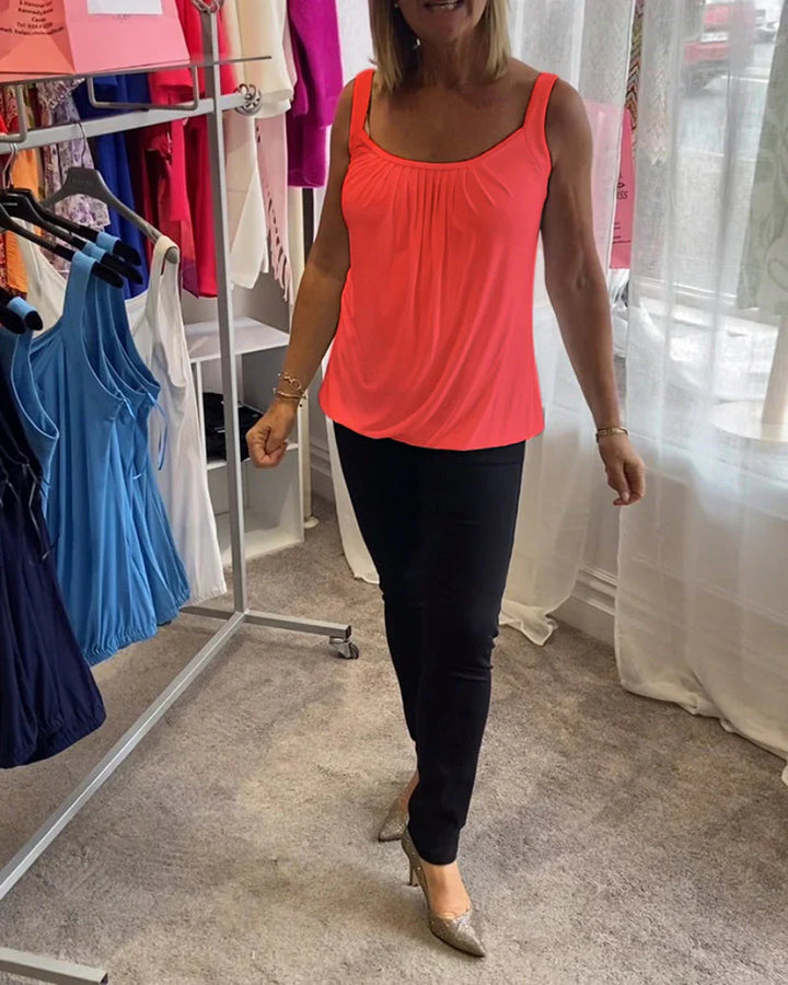 Valentina™ | Blusa plisada sin mangas