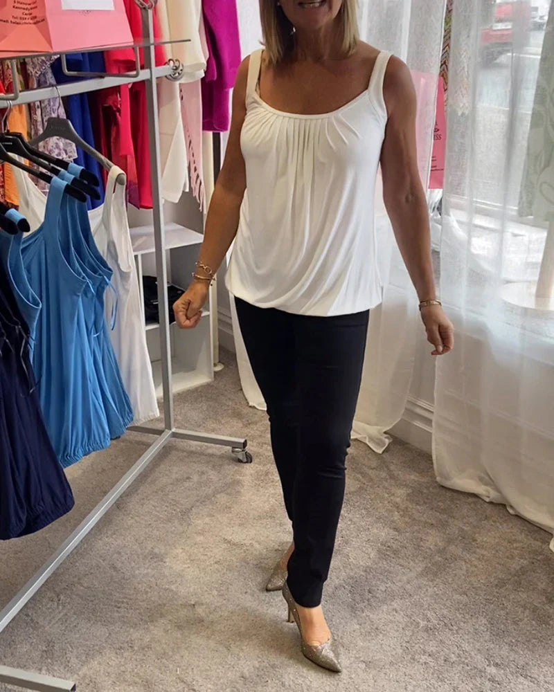 Valentina™ | Blusa plisada sin mangas