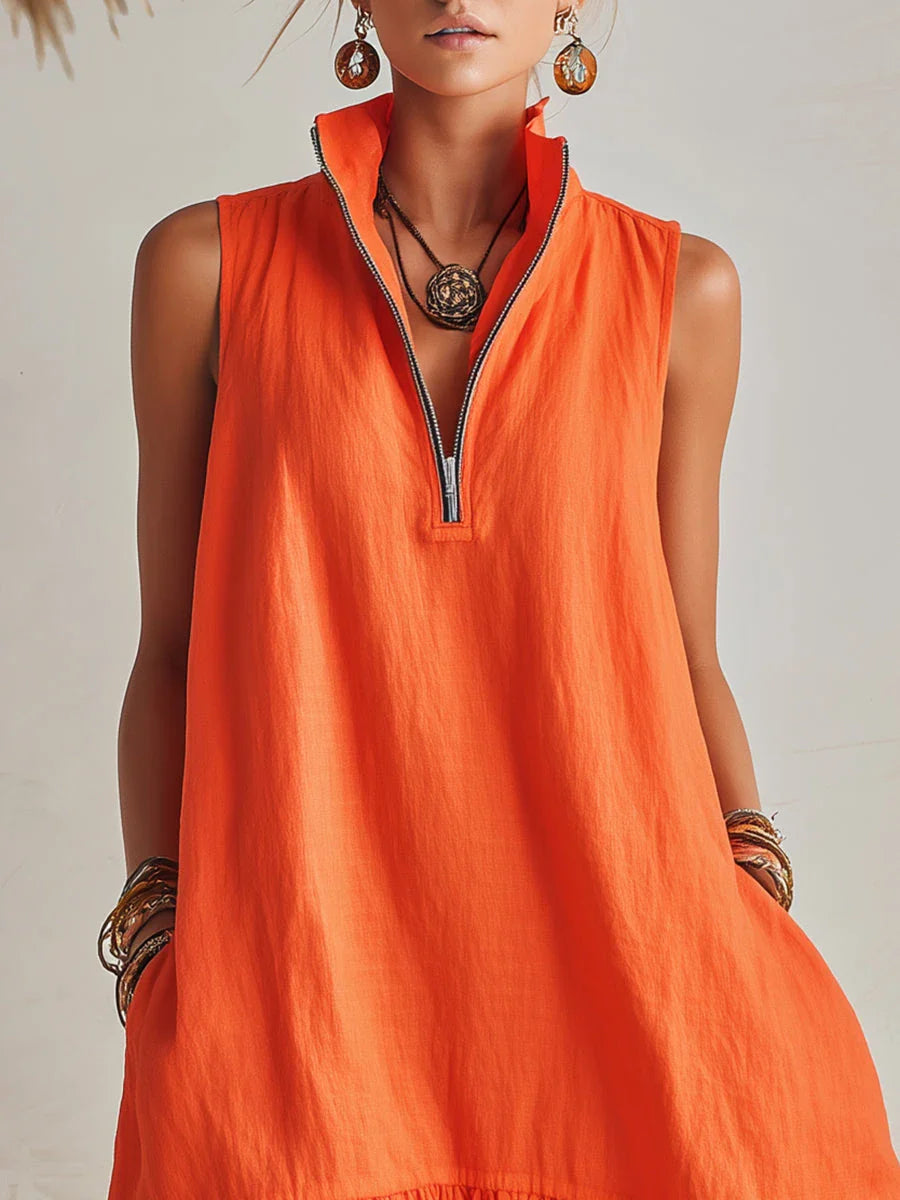 Lola™ | Minivestido fruncido con cremallera