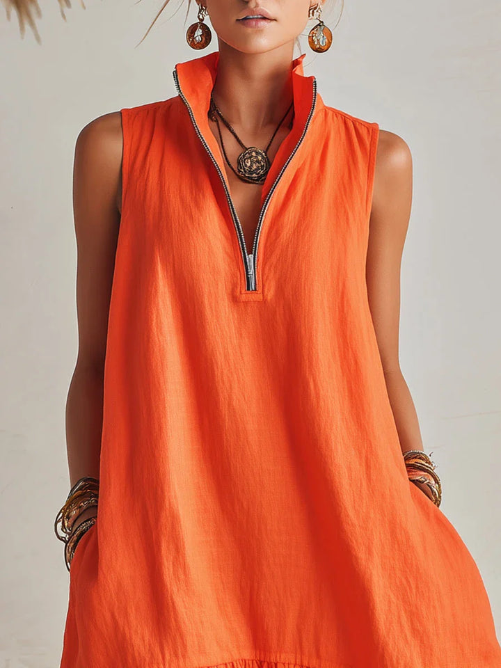 Lola™ | Minivestido fruncido con cremallera