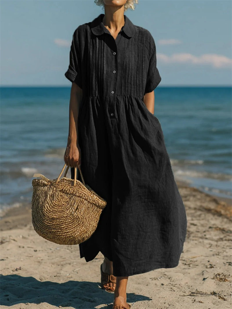 Lucía™ | Vestido camisero fluido