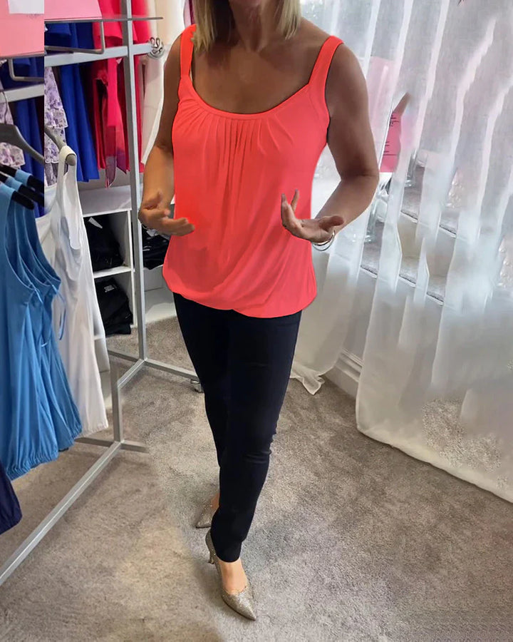 Valentina™ | Blusa plisada sin mangas