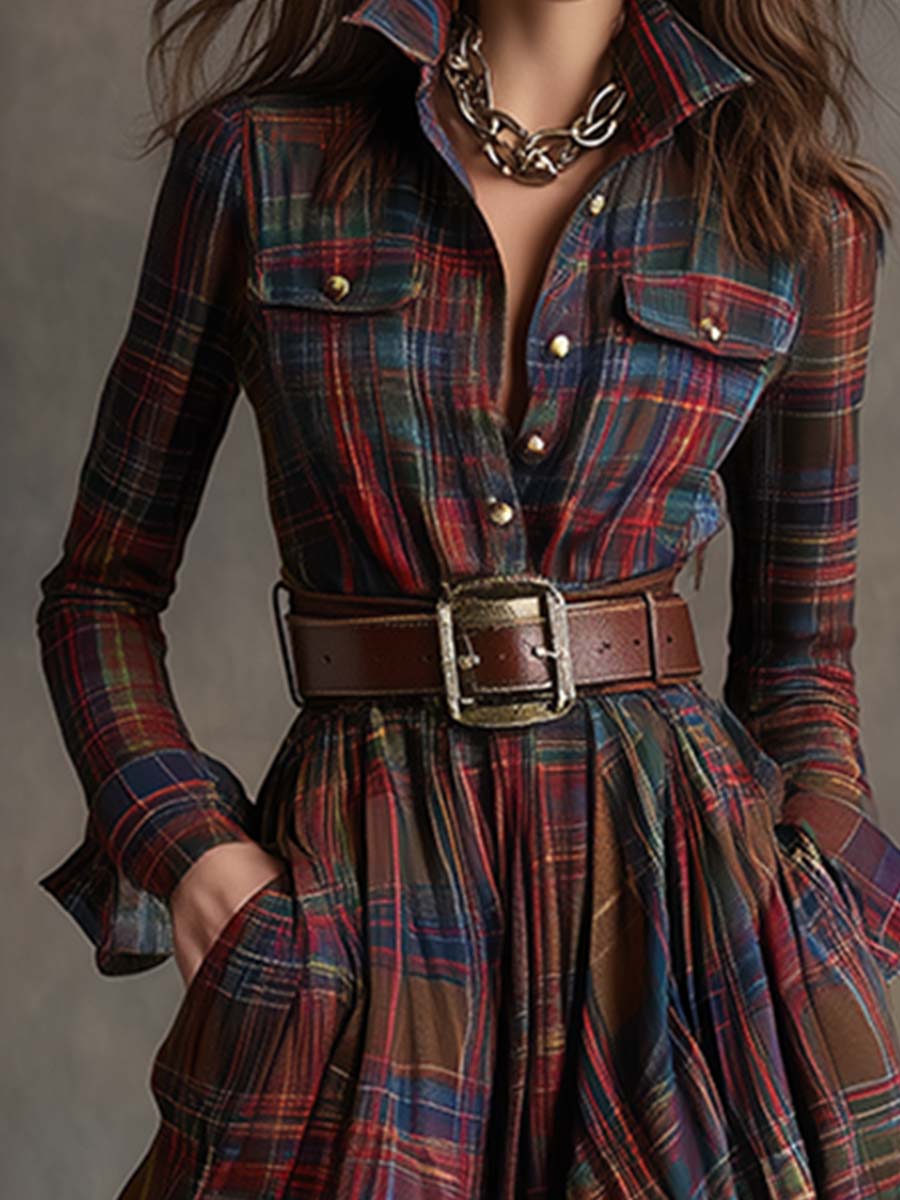 Jimena™ | Vestido Camisa Cuadros