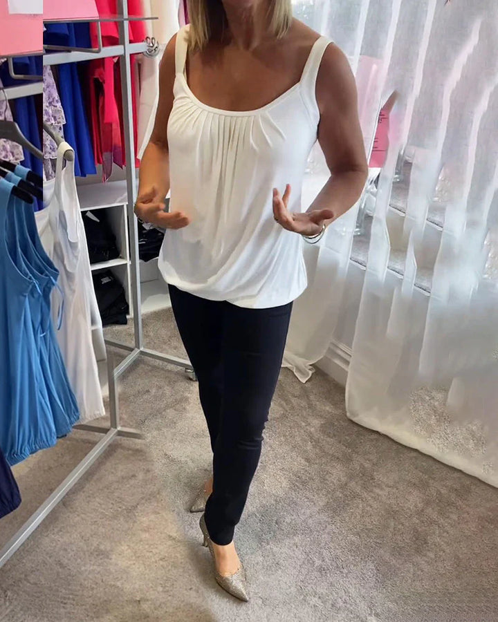 Valentina™ | Blusa plisada sin mangas