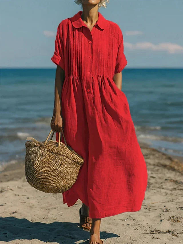 Lucía™ | Vestido camisero fluido