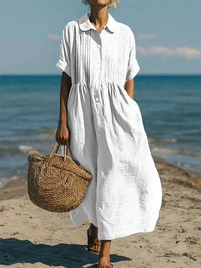 Lucía™ | Vestido camisero fluido