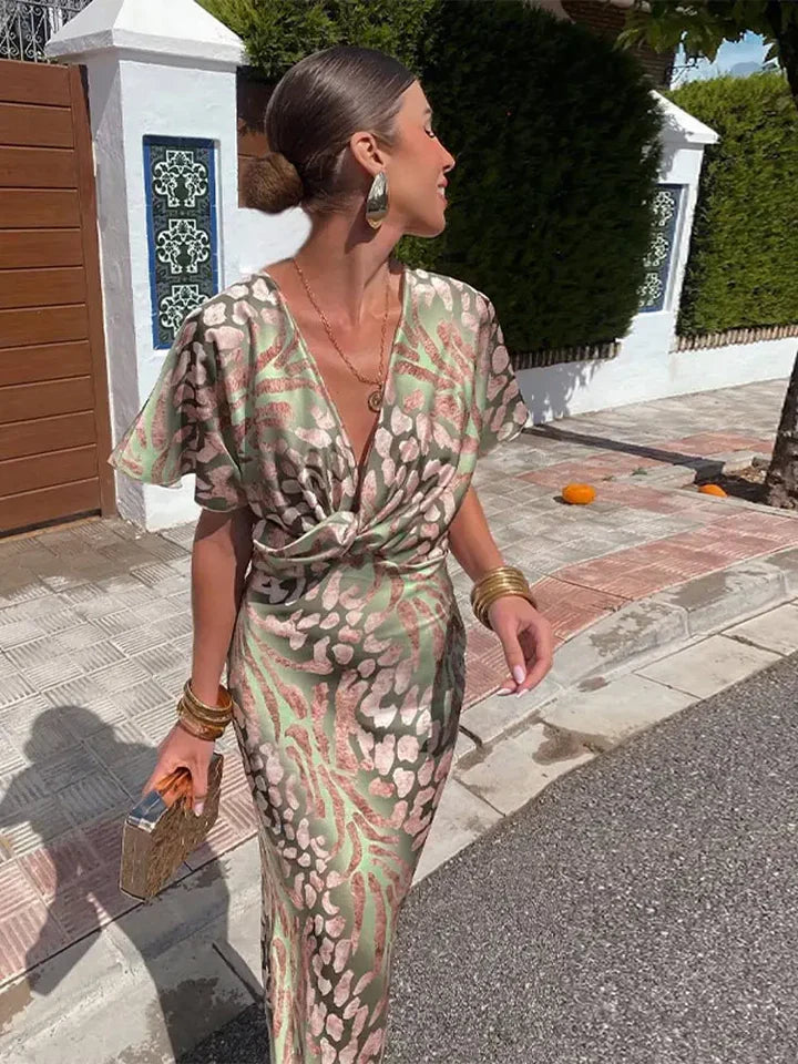 Carla™ | Vestido midi cobre