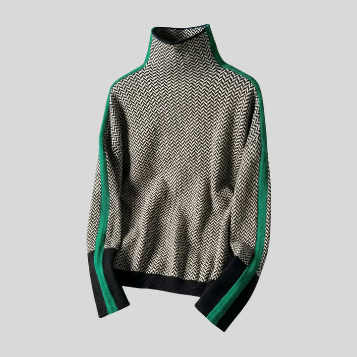Marina™ | Jersey cuello alto rayado