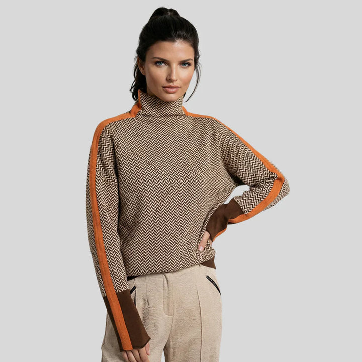 Marina™ | Jersey cuello alto rayado