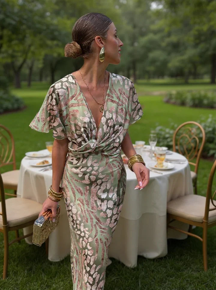 Carla™ | Vestido midi cobre