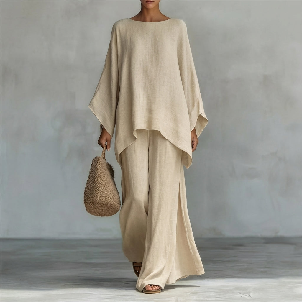 Nuria™ | Conjunto manga larga y pantalón ancho
