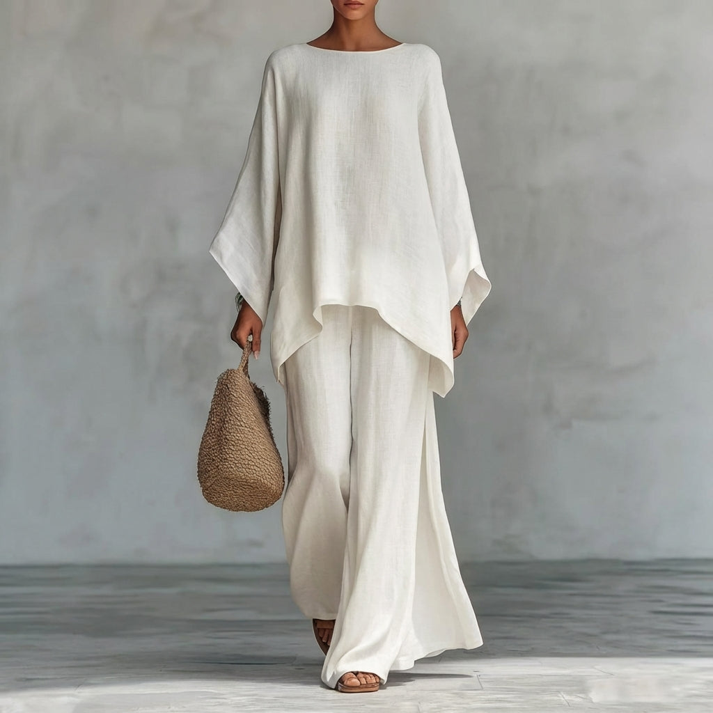 Nuria™ | Conjunto manga larga y pantalón ancho