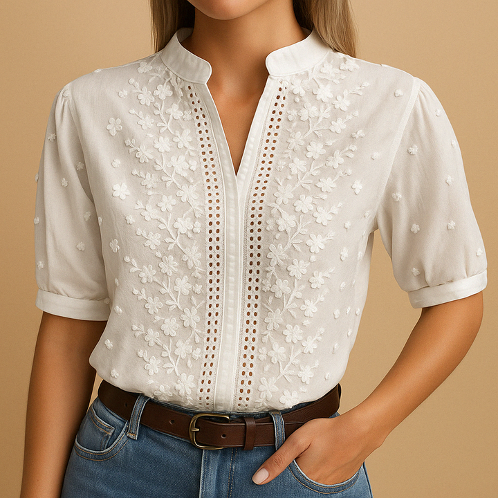 Isabel™ | Blusa blanca minimalista