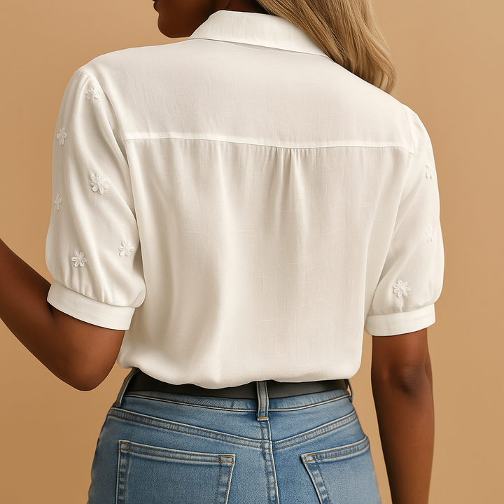 Isabel™ | Blusa blanca minimalista