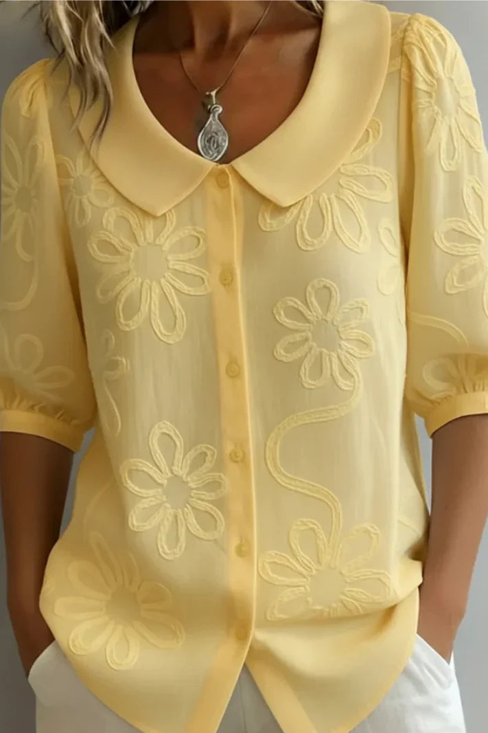 Daniela™ | Blusa cuello floral