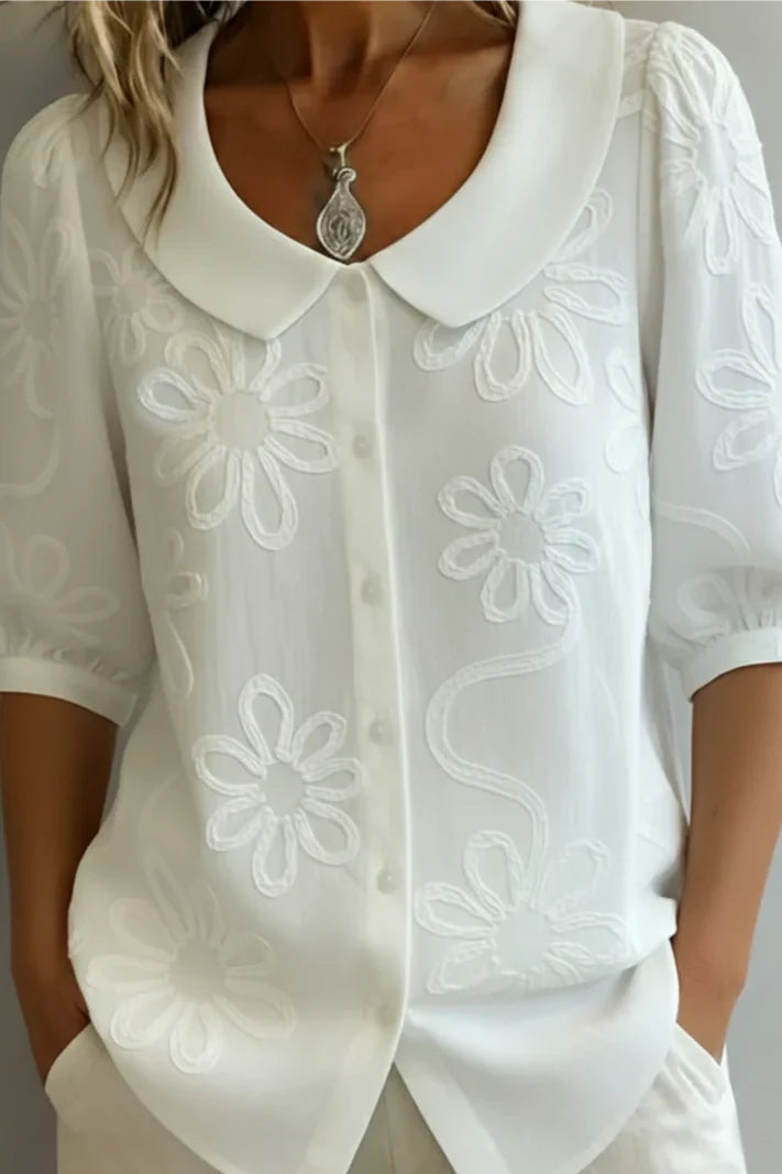 Daniela™ | Blusa cuello floral