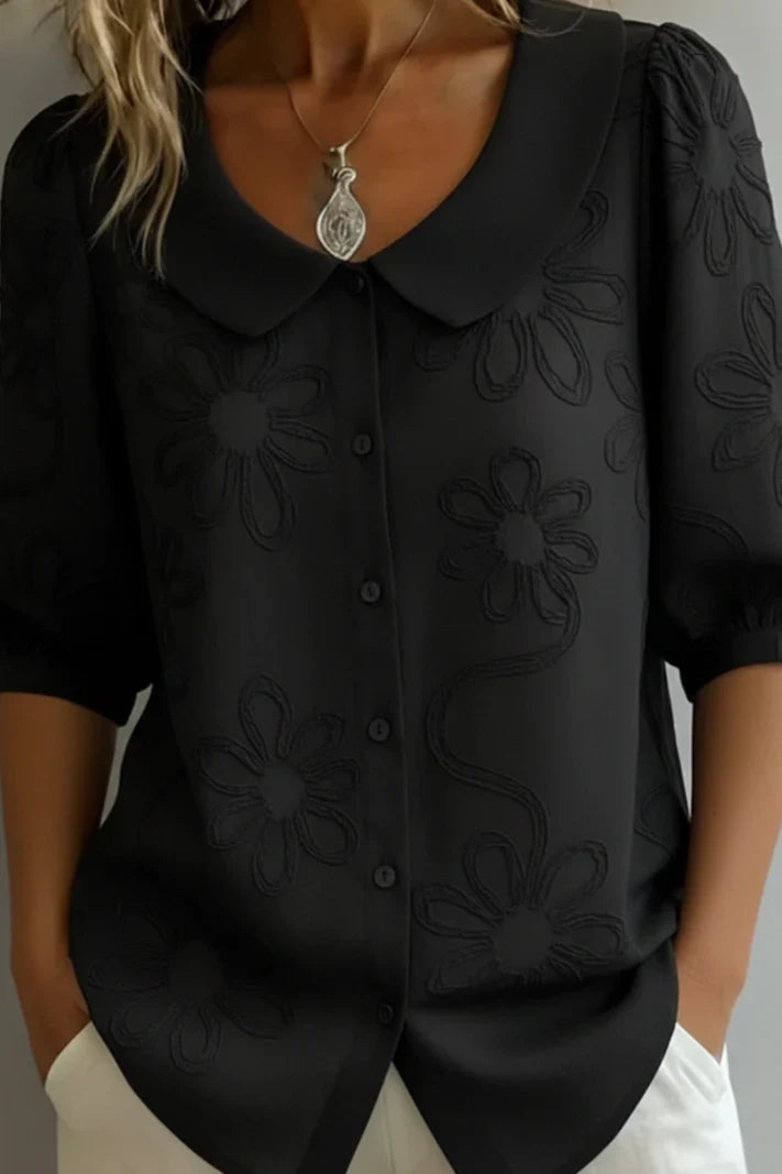 Daniela™ | Blusa cuello floral