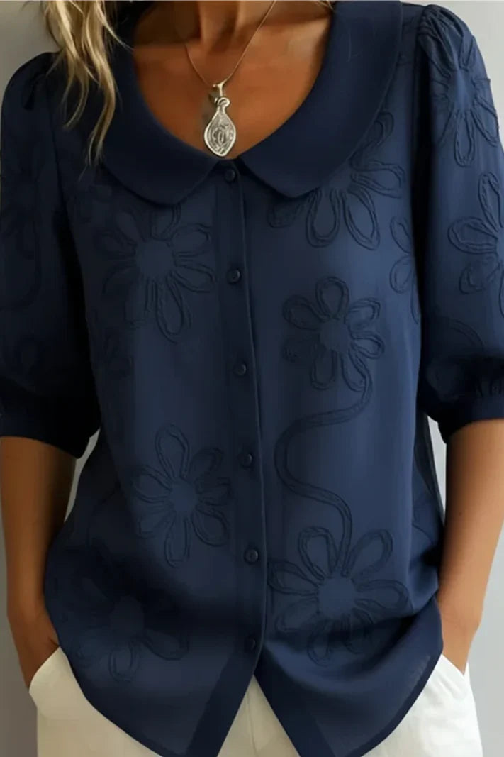 Daniela™ | Blusa cuello floral