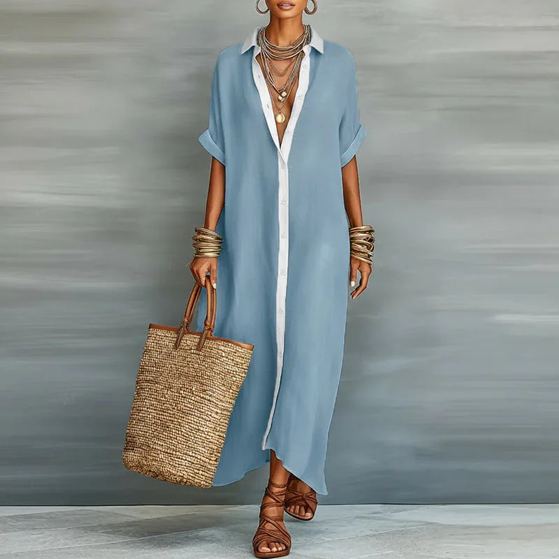 Paula™ | Vestido camisero botones largos