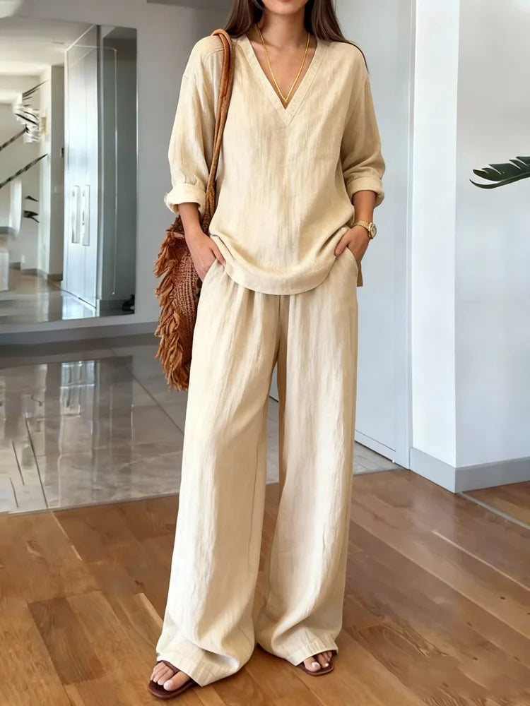 Isabel™ | Lino con escote V