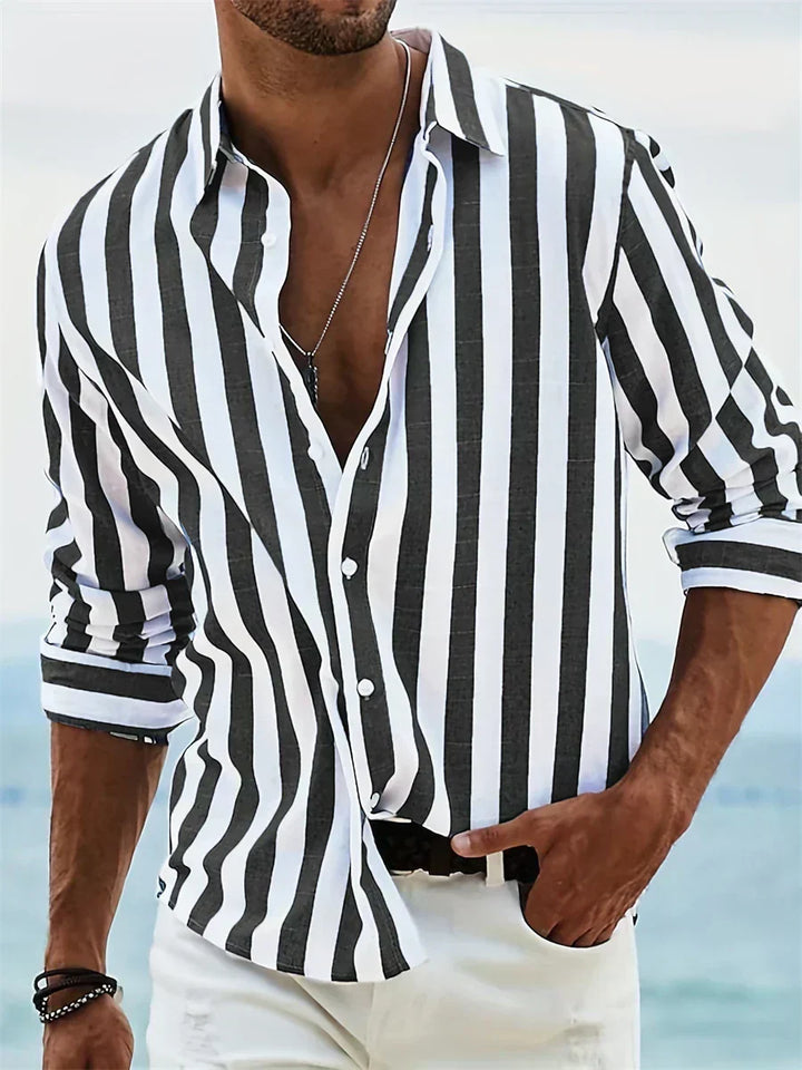 Tomás™ | Camisa de Lino Rayada