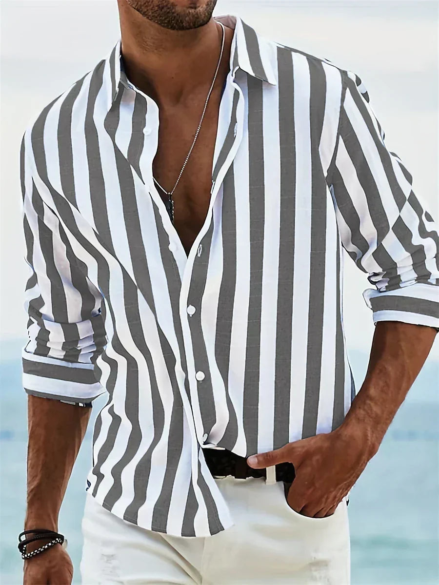Tomás™ | Camisa de Lino Rayada