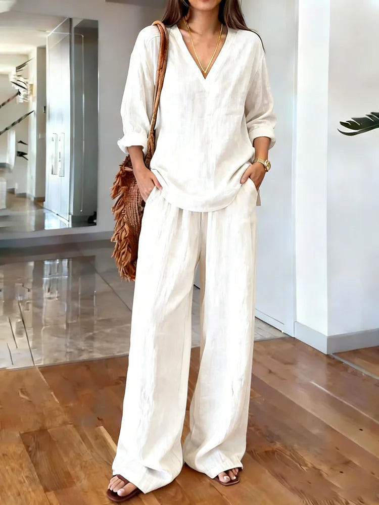 Isabel™ | Lino con escote V