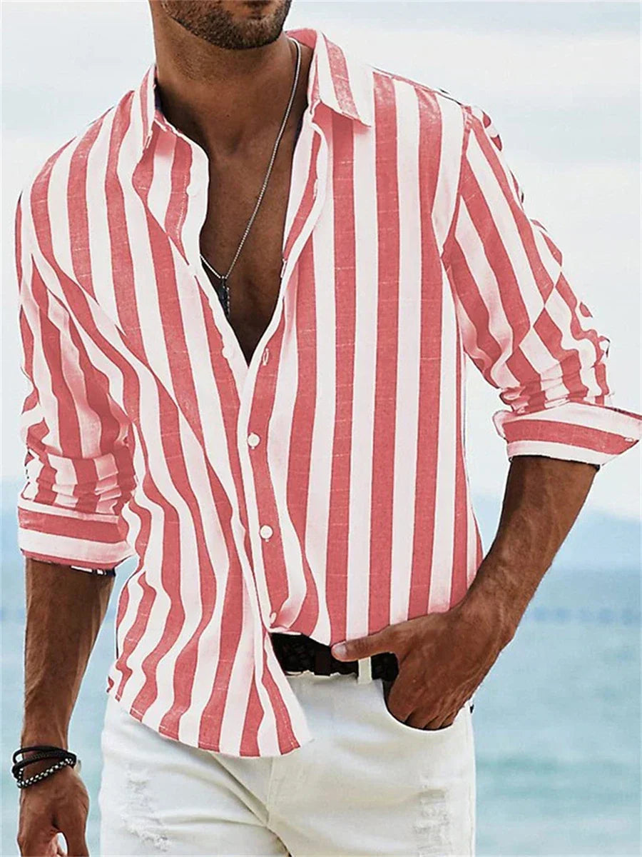 Tomás™ | Camisa de Lino Rayada